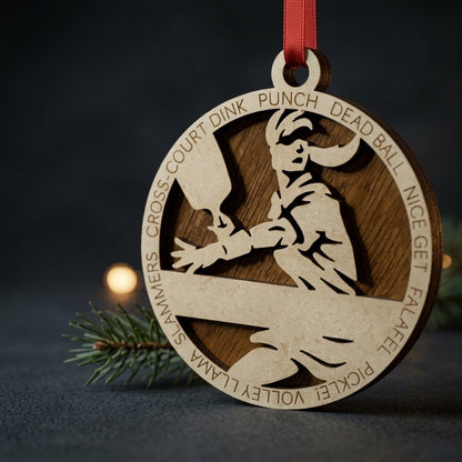 Pickle Ball Layered Ornament