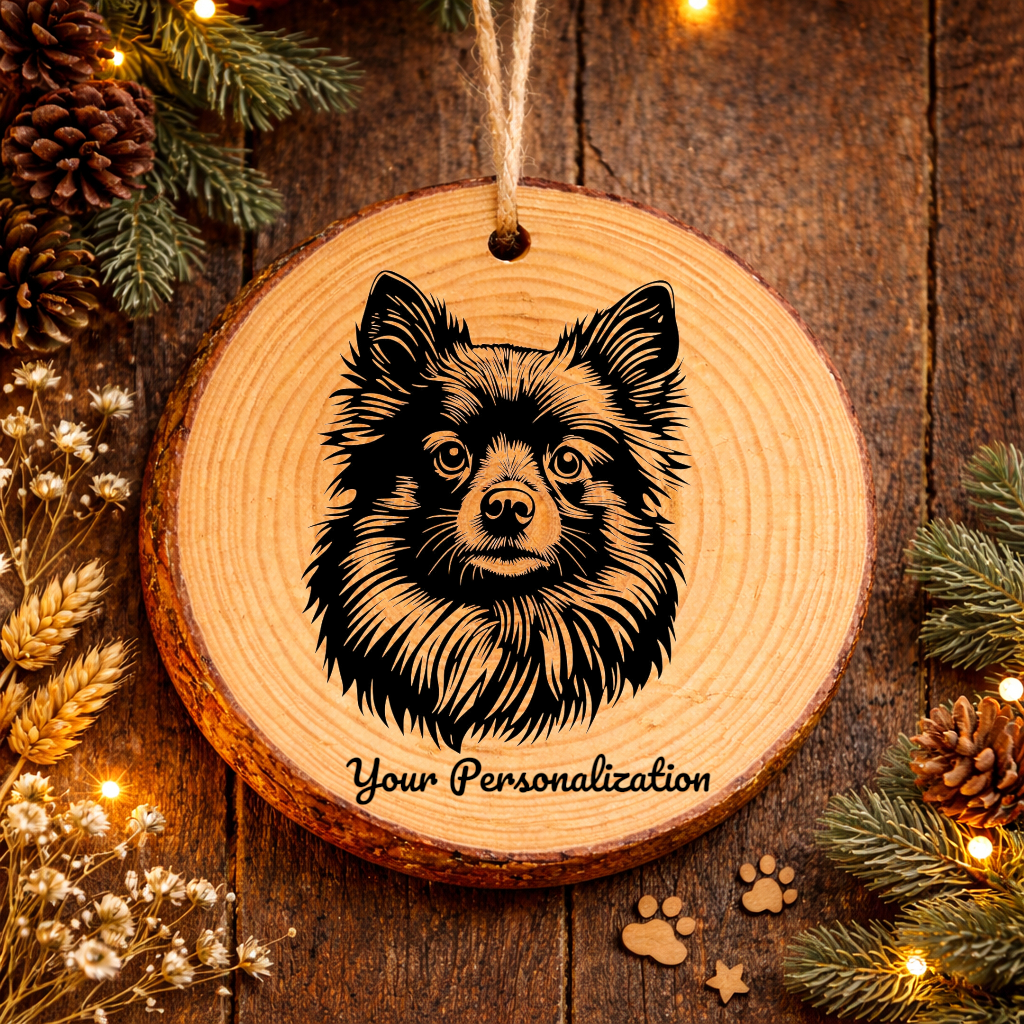 Finnish Spitz Dog Ornament – Rustic Wooden Keepsake