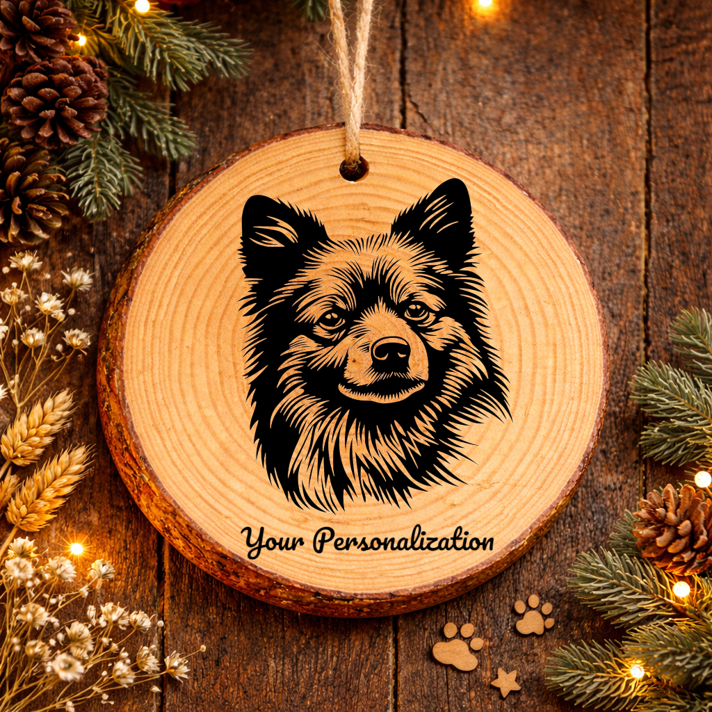 Finnish Spitz Dog Ornament – Rustic Wooden Keepsake