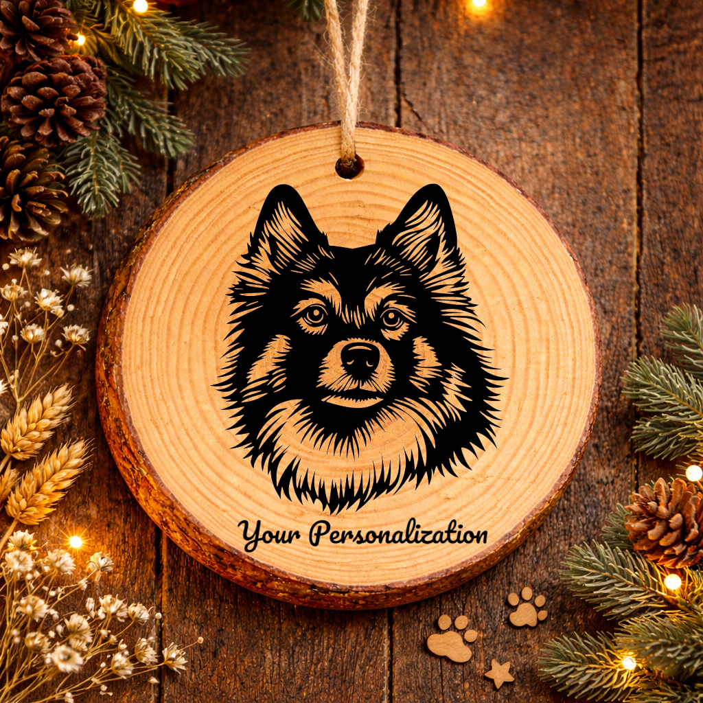 Finnish Spitz Dog Ornament – Rustic Wooden Keepsake