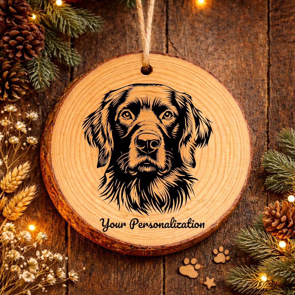 German Longhaired Pointer Dog Ornament – Rustic Wooden Keepsake