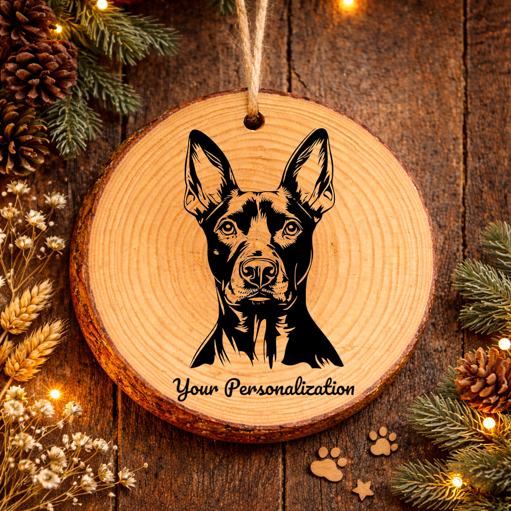 German Pinscher Dog Ornament – Rustic Wooden Keepsake