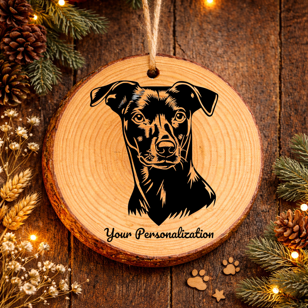 German Pinscher Dog Ornament – Rustic Wooden Keepsake