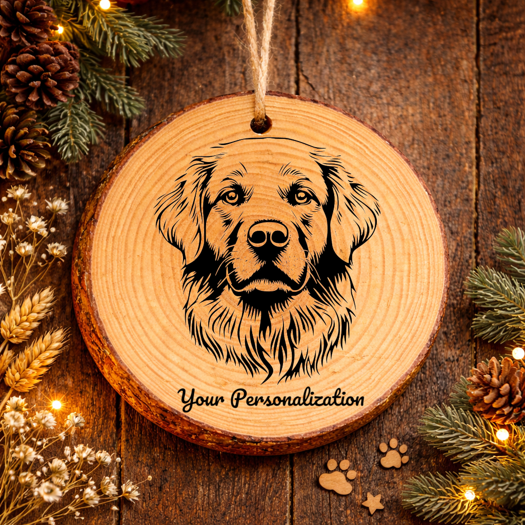 Goldador Dog Ornament – Rustic Wooden Keepsake