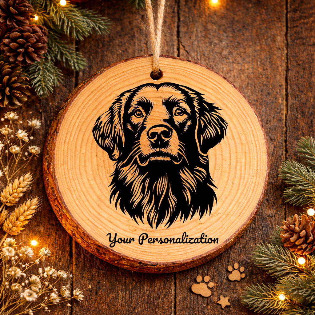 Goldador Dog Ornament – Rustic Wooden Keepsake