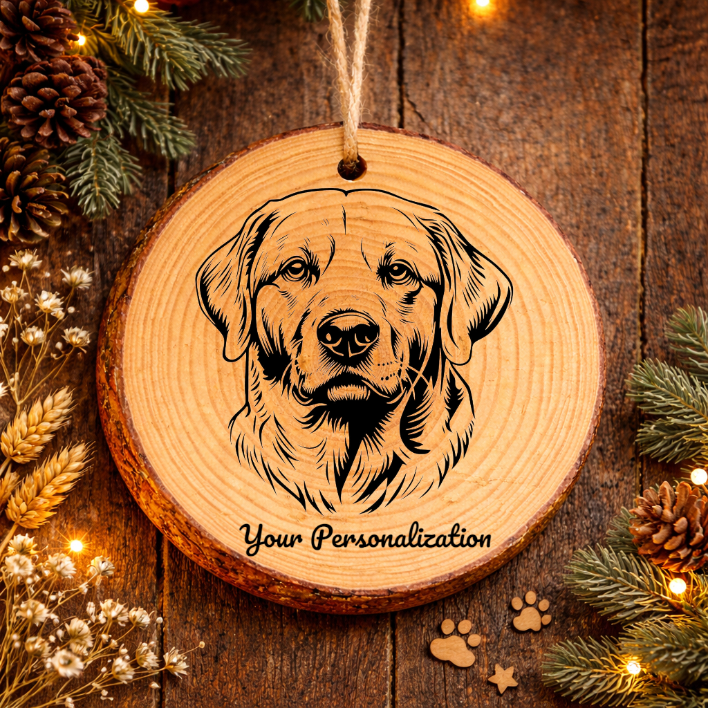 Goldador Dog Ornament – Rustic Wooden Keepsake