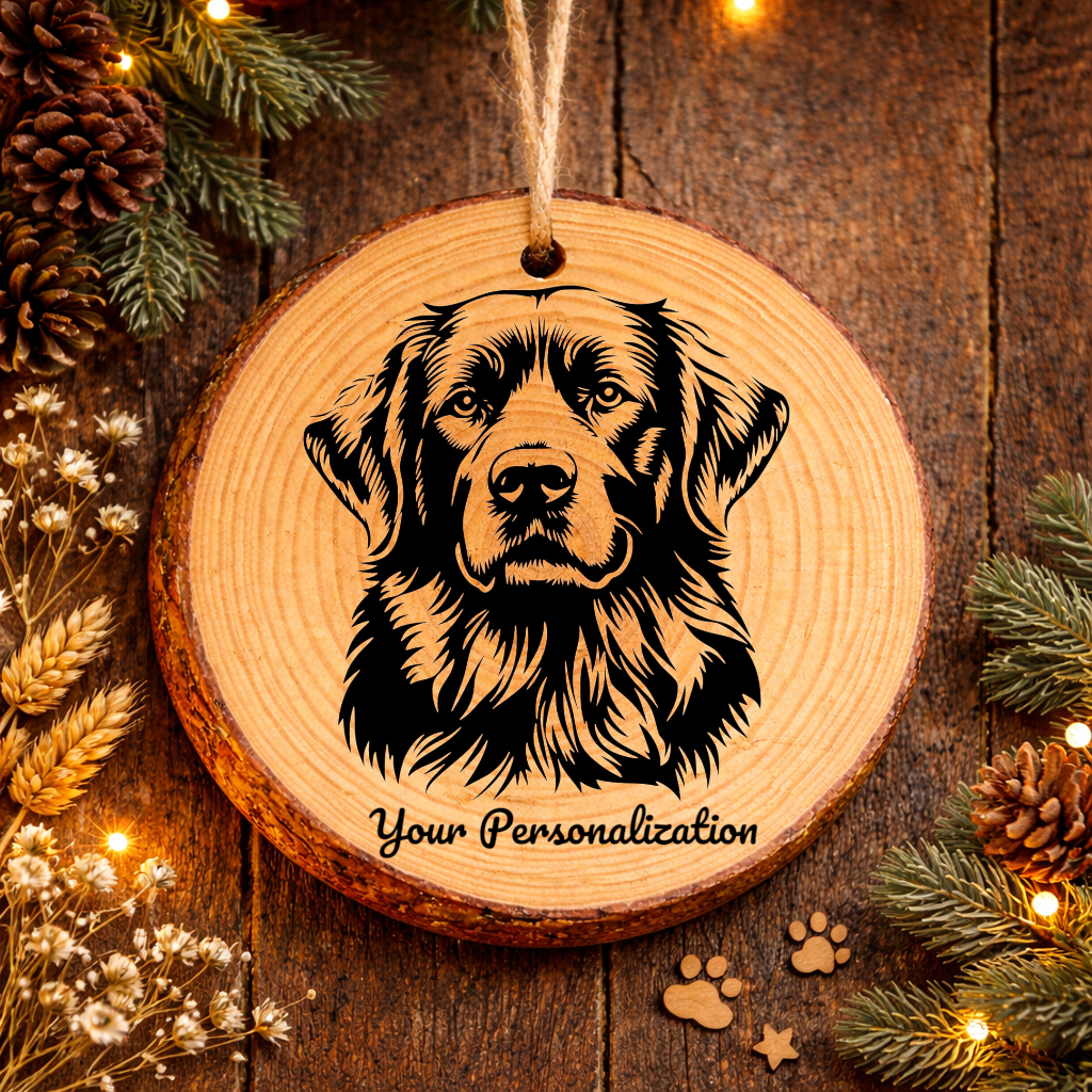 Goldador Dog Ornament – Rustic Wooden Keepsake