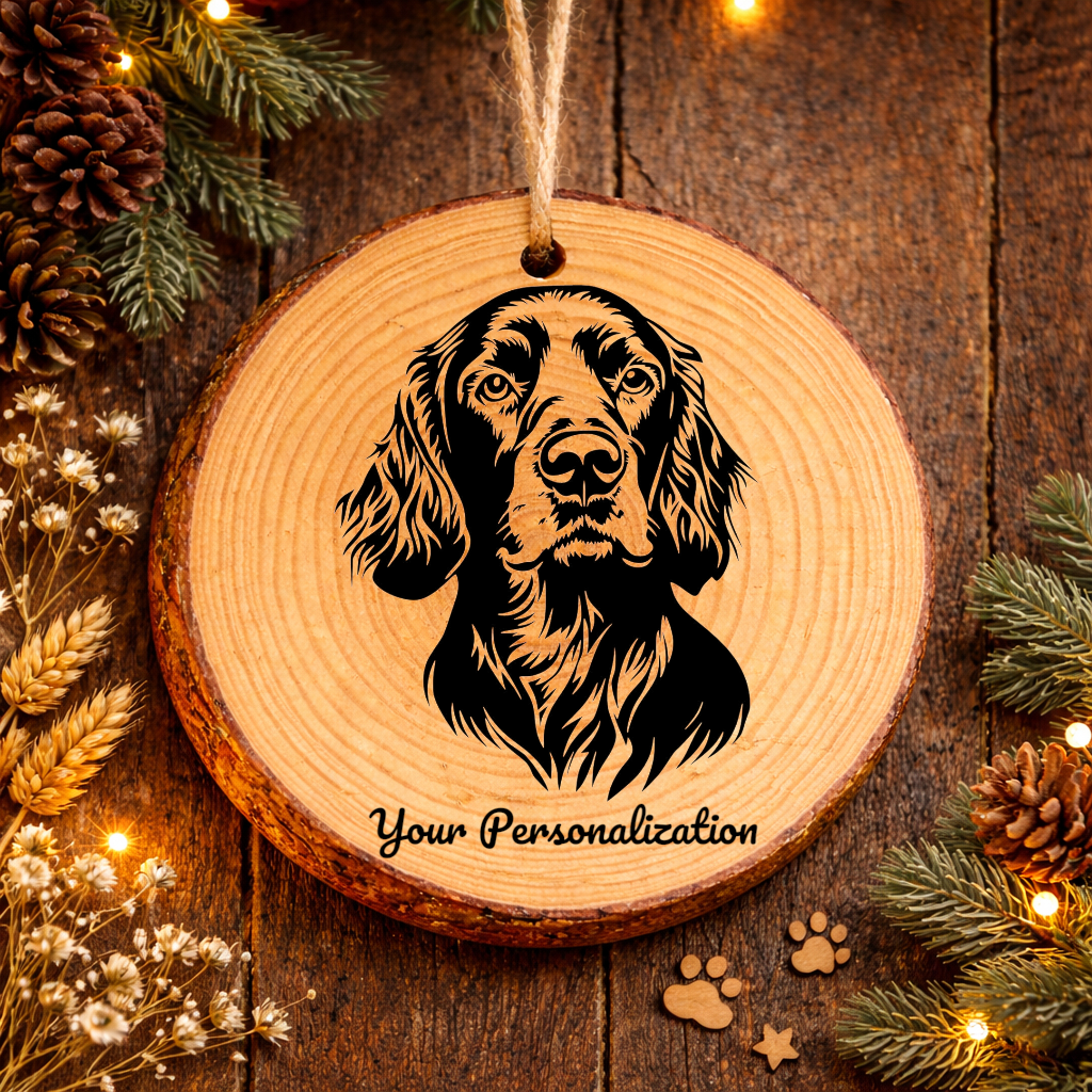 Gordon Setter Dog Ornament – Rustic Wooden Keepsake