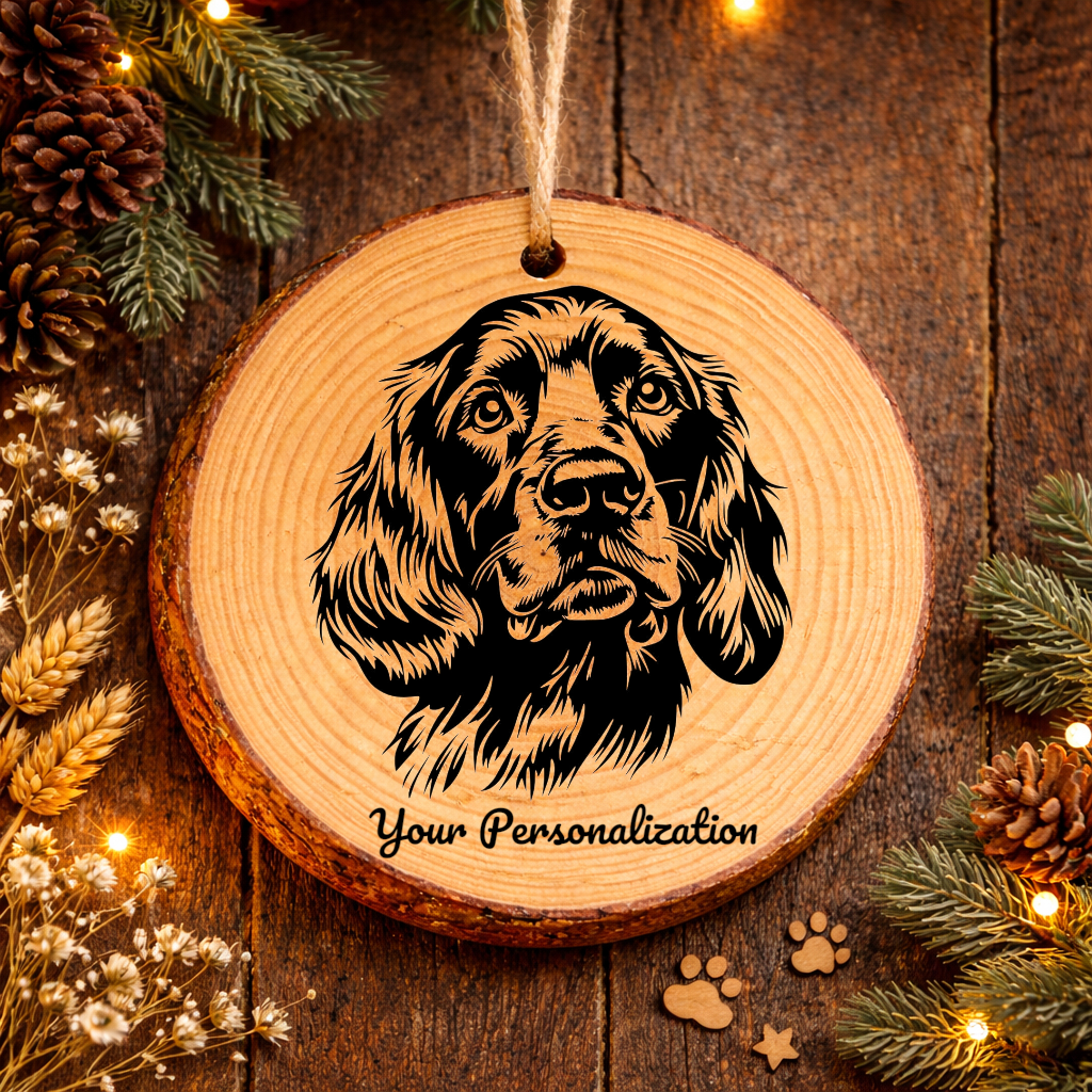 Gordon Setter Dog Ornament – Rustic Wooden Keepsake
