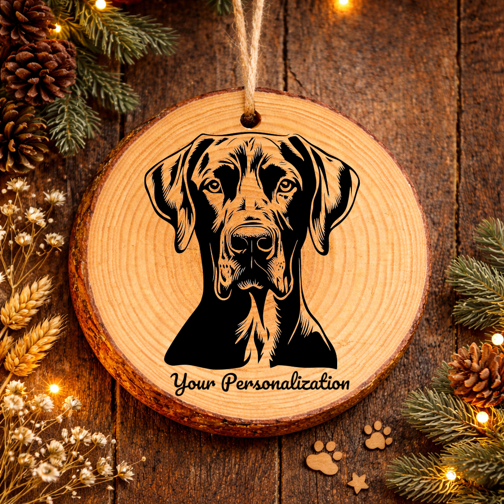Great Dane Dog Ornament – Rustic Wooden Keepsake