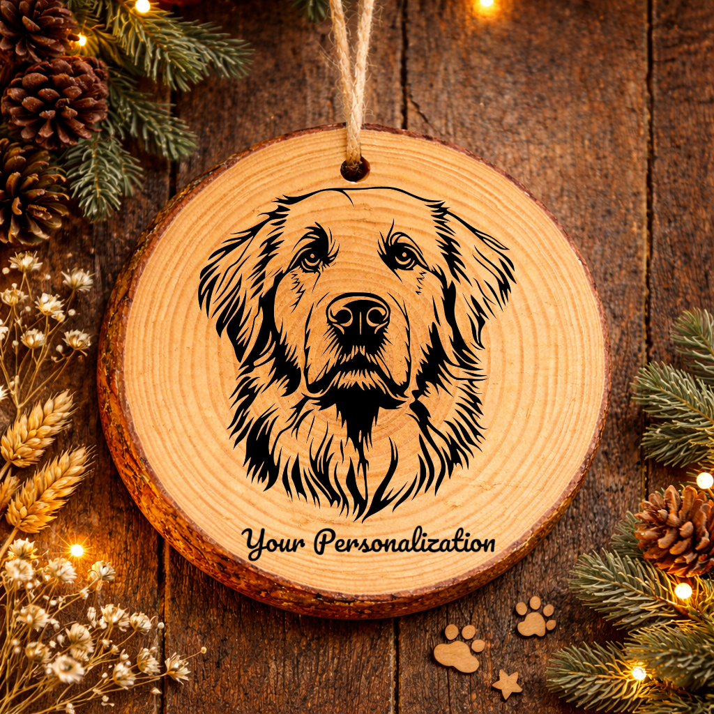 Great Pyrenees Dog Ornament – Rustic Wooden Keepsake