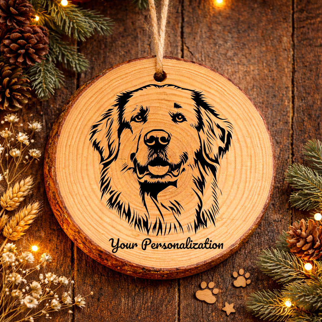 Great Pyrenees Dog Ornament – Rustic Wooden Keepsake