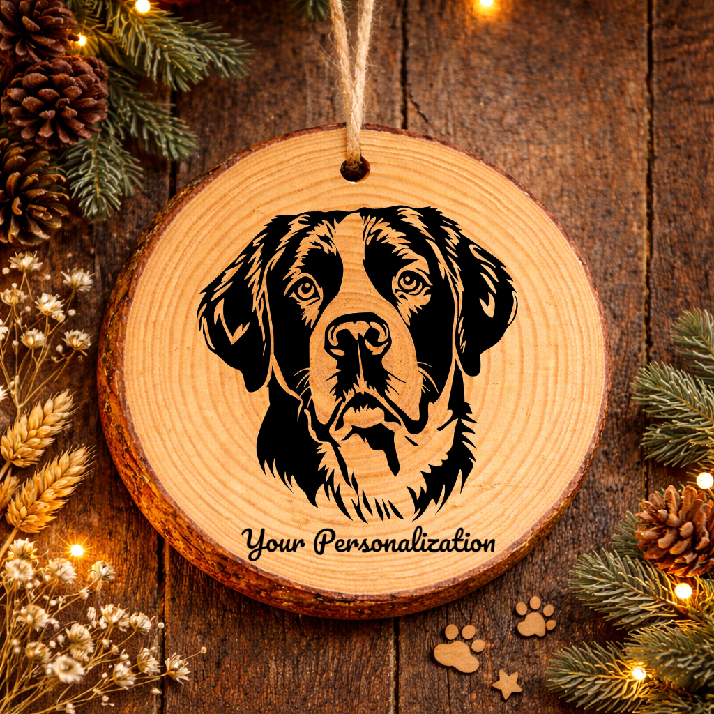 Greater Swiss Mountain Dog Dog Ornament – Rustic Wooden Keepsake