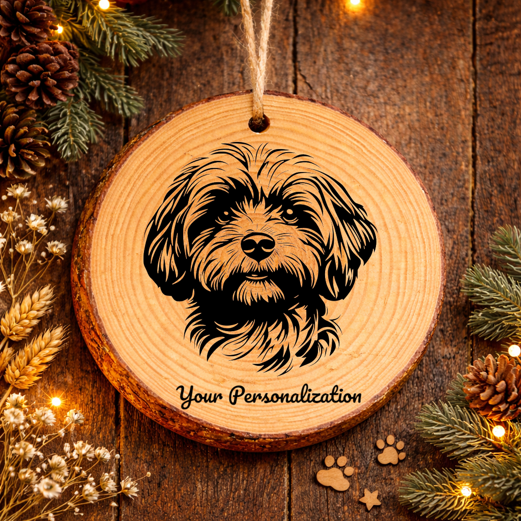 Havanese Dog Ornament – Rustic Wooden Keepsake