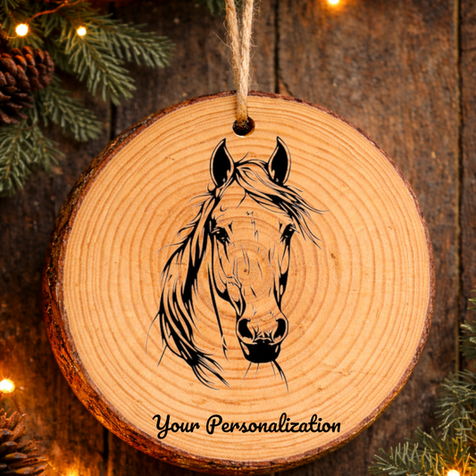 Horse Image #1 Rustic Pine Ornament