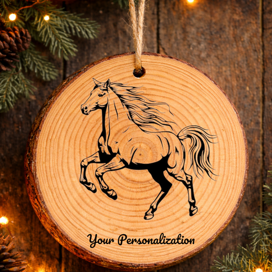 Horse Image #6 Rustic Pine Ornament