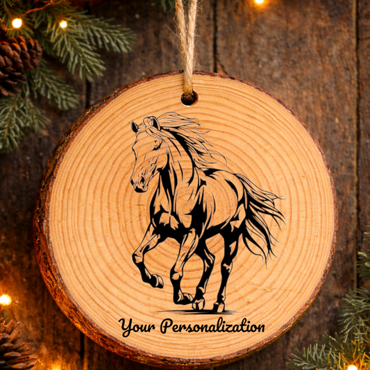 Horse Image #8 Rustic Pine Ornament