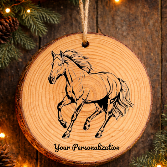 Horse Image #9 Rustic Pine Ornament