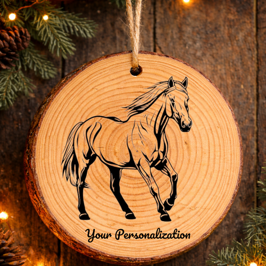 Horse Image #11 Rustic Pine Ornament