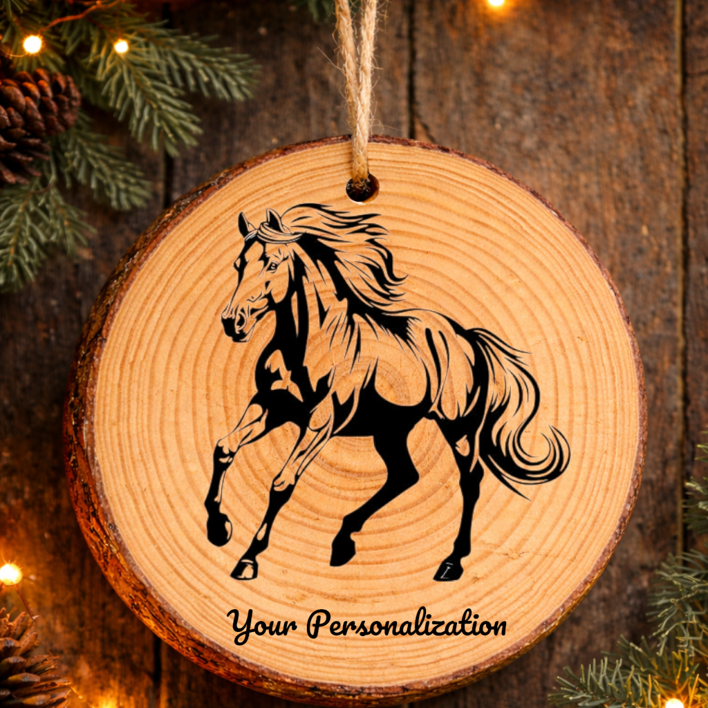 Horse Image #12 Rustic Pine Ornament