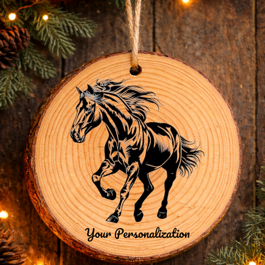 Horse Image #14 Rustic Pine Ornament