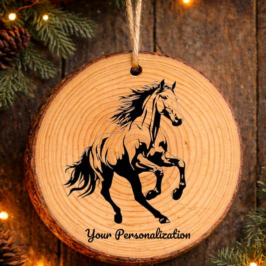 Horse Image #15 Rustic Pine Ornament