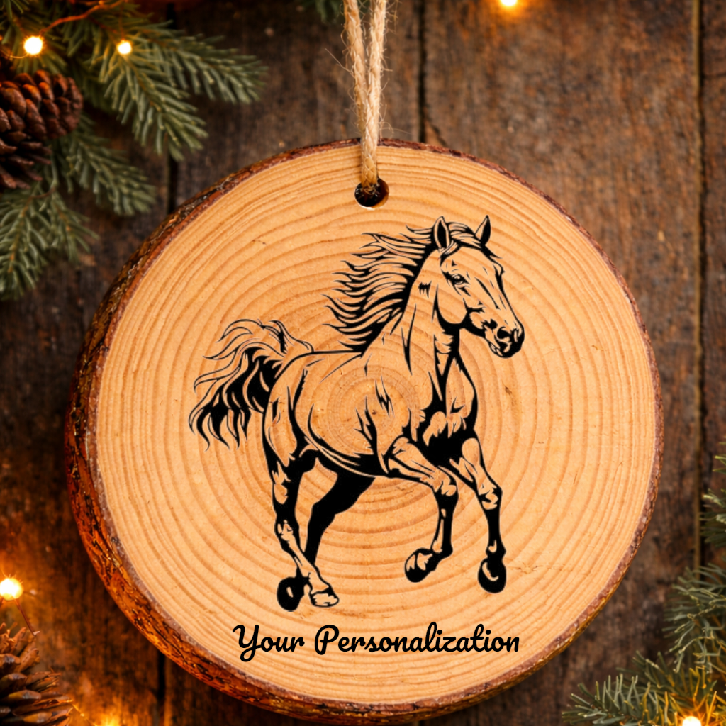 Horse Image #17 Rustic Pine Ornament