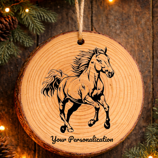 Horse Image #17 Rustic Pine Ornament