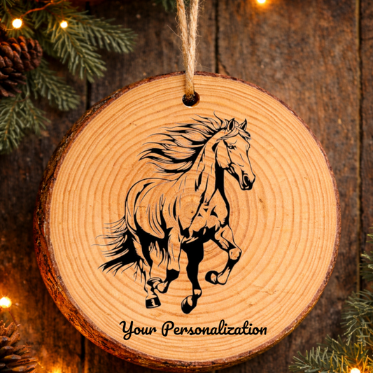 Horse Image #19 Rustic Pine Ornament