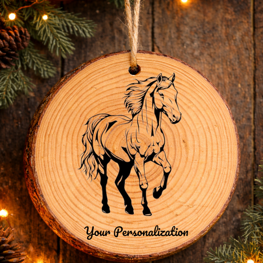 Horse Image #20 Rustic Pine Ornament