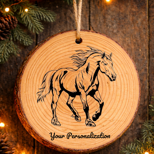 Horse Image #23 Rustic Pine Ornament