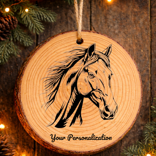 Horse Image #24 Rustic Pine Ornament