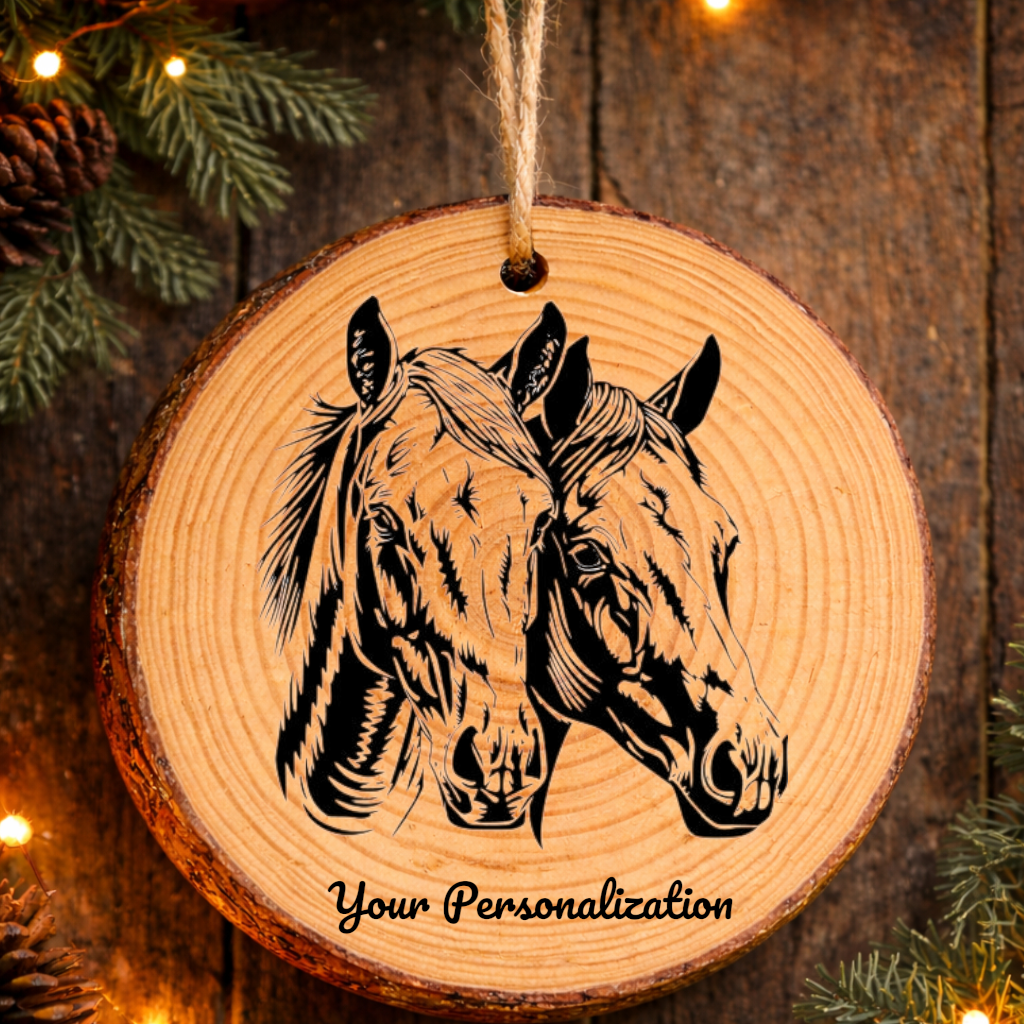Horse Image #25 Rustic Pine Ornament