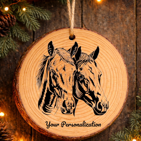 Horse Image #25 Rustic Pine Ornament