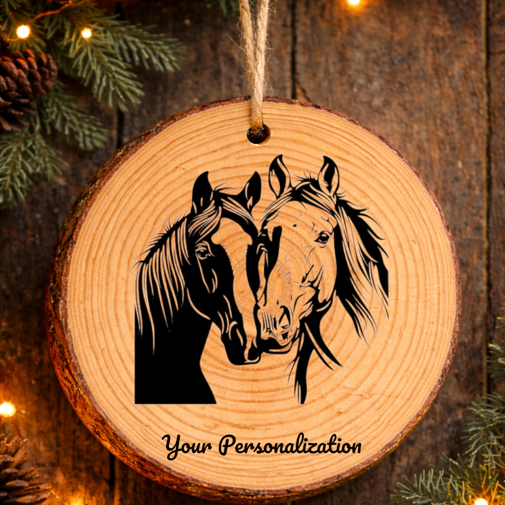 Horse Image #26 Rustic Pine Ornament