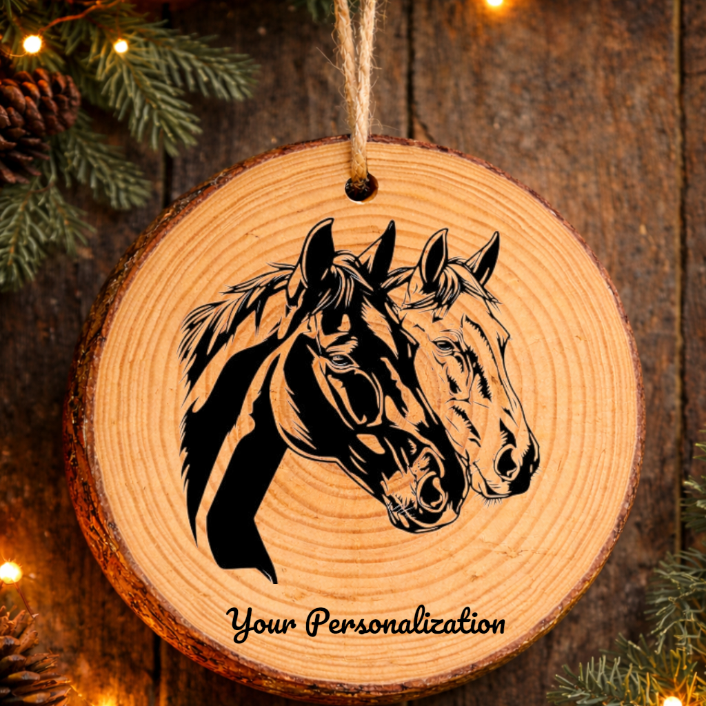 Horse Image #27 Rustic Pine Ornament