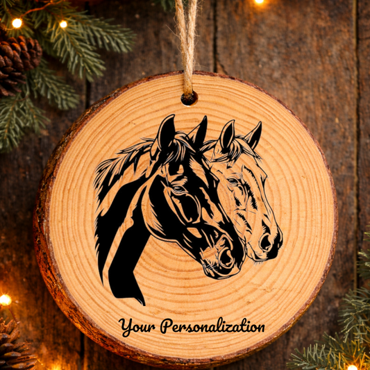 Horse Image #27 Rustic Pine Ornament