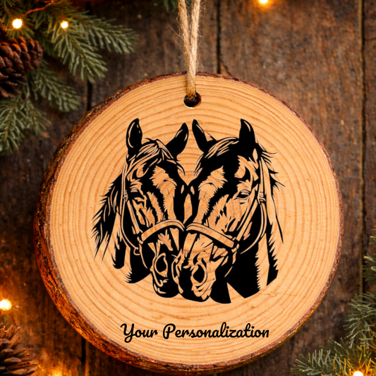 Horse Image #28 Rustic Pine Ornament