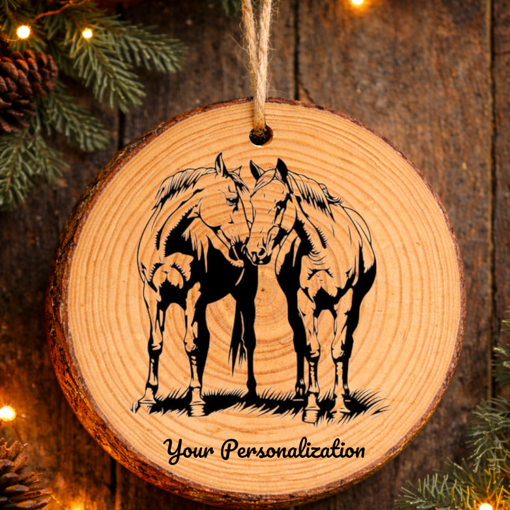 Horse Image #29 Rustic Pine Ornament