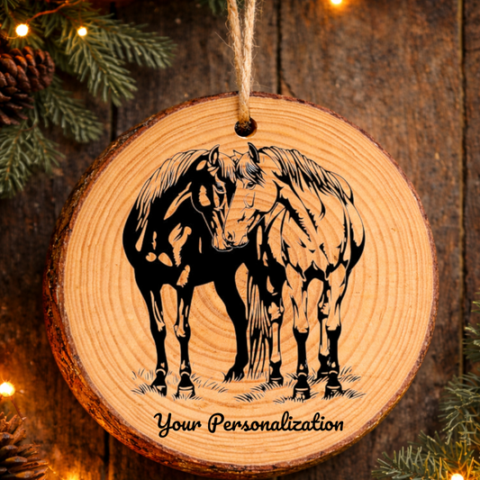 Horse Image #30 Rustic Pine Ornament