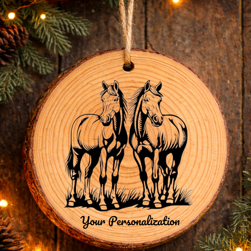 Horse Image #31 Rustic Pine Ornament