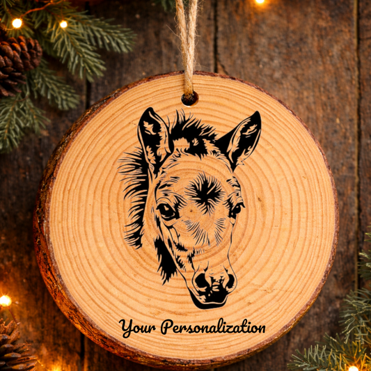 Horse Image #32 Rustic Pine Ornament