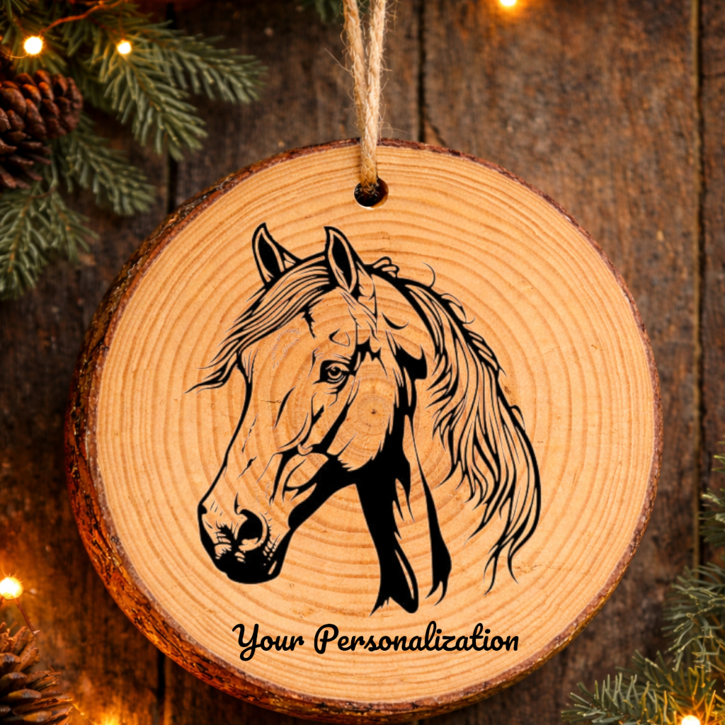 Horse Image #35 Rustic Pine Ornament