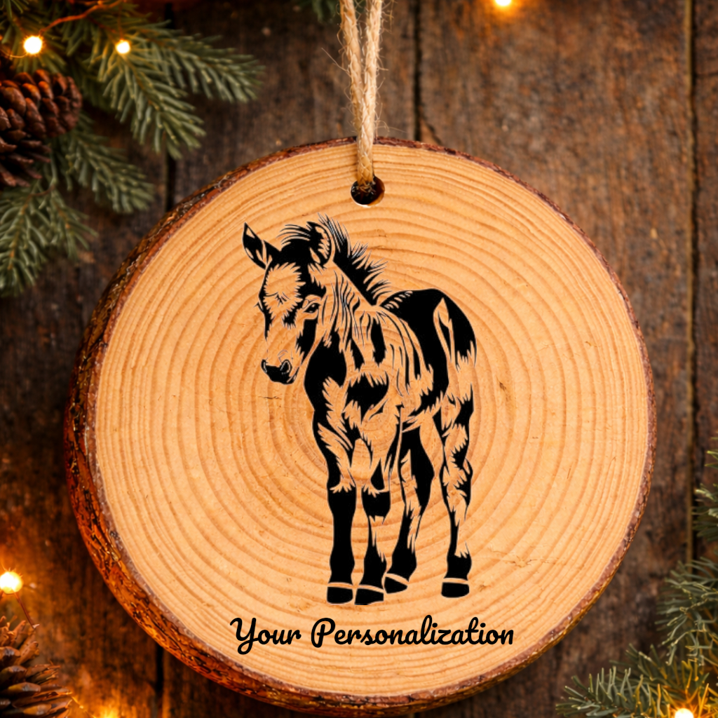 Horse Image #37 Rustic Pine Ornament