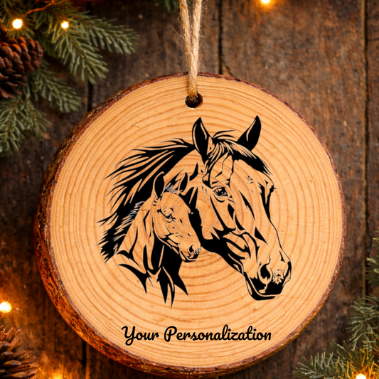 Horse Image #42 Rustic Pine Ornament