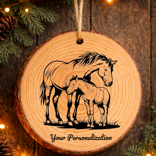 Horse Image #45 Rustic Pine Ornament