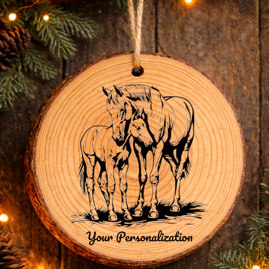 Horse Image #50 Rustic Pine Ornament