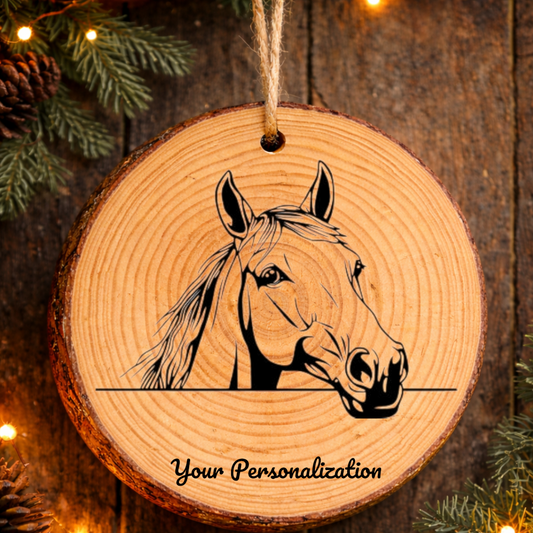 Horse Image #55 Rustic Pine Ornament