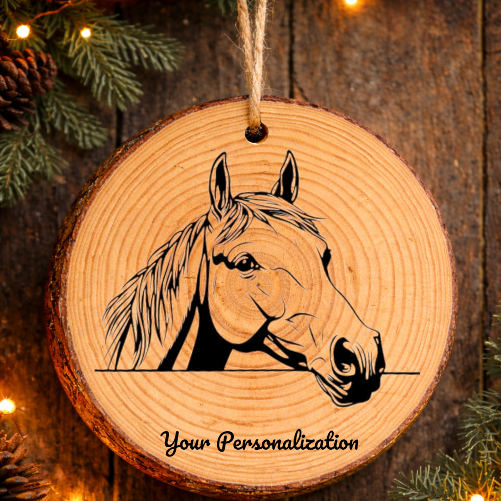 Horse Image #56 Rustic Pine Ornament