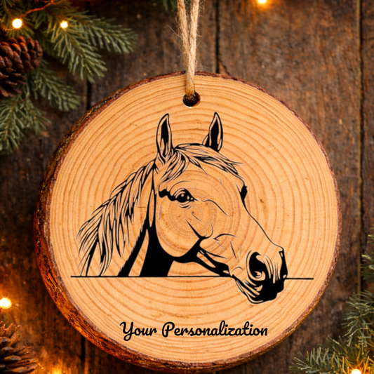 Horse Image #56 Rustic Pine Ornament